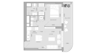Планировка квартиры 1 спальня в ЖК ALTA V1EW № 11007